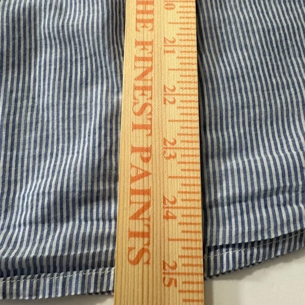Woman’s J. Crew Lightweight Cotton Blue/White Striped Casual 3/4 Button Down.